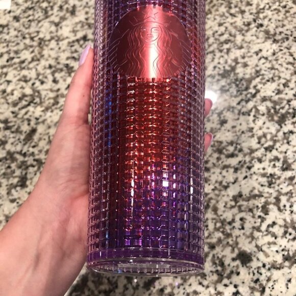 Starbucks 2021 Pink Purple Grid Cold Tumbler Venti - Picture 4 of 7